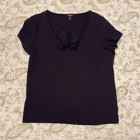 Talbots Black Ruffle Tee - Picture 4 of 7